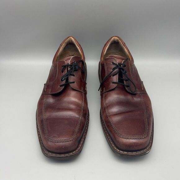 ECCO Shoes Mens Size 43 Brown Leather Apron Toe Oxford Lace Up Shock Point main image 8
